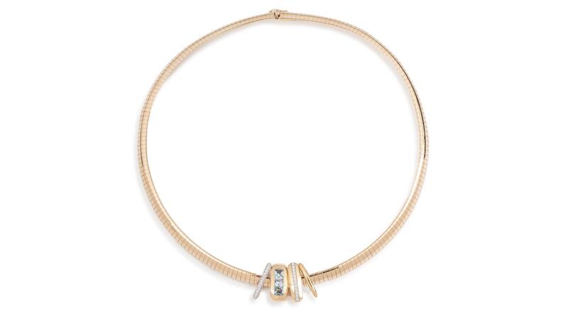Sleek Collar Necklace With Four Slide Charms